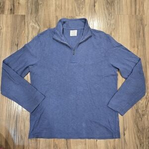 Vintage J. Crew Men's V-Neck Blue Sweater